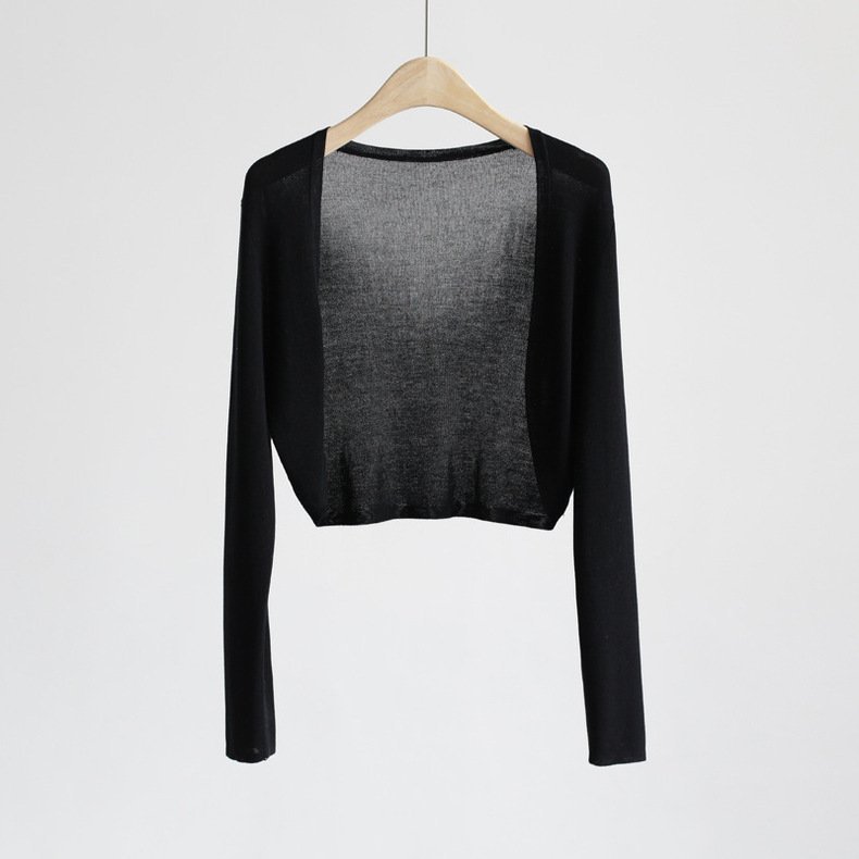 New Chinoiserie Tulle Cardigan with Shawl and Skirt Suspenders Sun Protection Women's Short Outwear Knitwear Cardigan Trendy New
