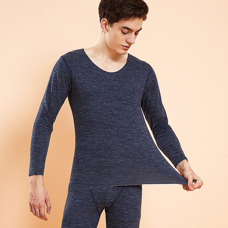 Picture of 2024 new winter cashmere silk thermal underwear suit men's bottoming shirt autumn pants ladies suit wholesale
