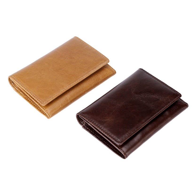Cross-border Oil Wax Cowhide Card Case RFID Anti-theft Brush Multifunctional Card Case Retro Genuine Leather Bank Card ID Card Holder