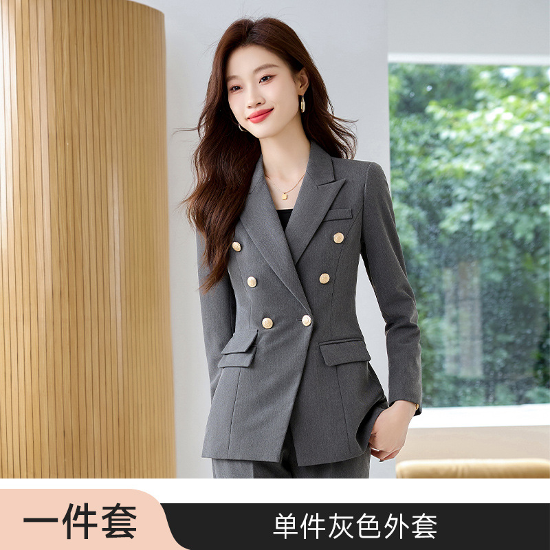 Picture of Grey Suit suit Women's 2024 New Autumn and Winter Elegant Work Clothes Professional Dress Autumn Casual Suit Jacket