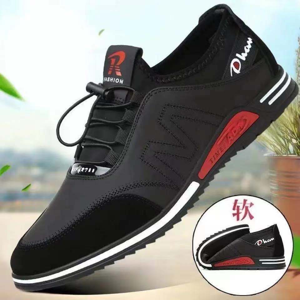 Picture of 2024 new casual men's shoes spring and autumn leather shoes PU soft leather bean shoes British lazy people's shoes men's shoes a generation of hair