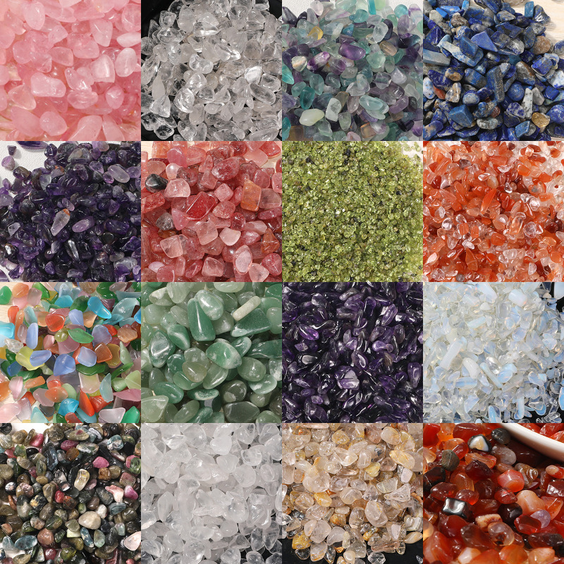 Picture of Citrine Pink Crystal White Crystal Demagnetized Stone Crystal Raw Stone Gravel Transparent Gravel Purification Bracelet Crystal Gravel