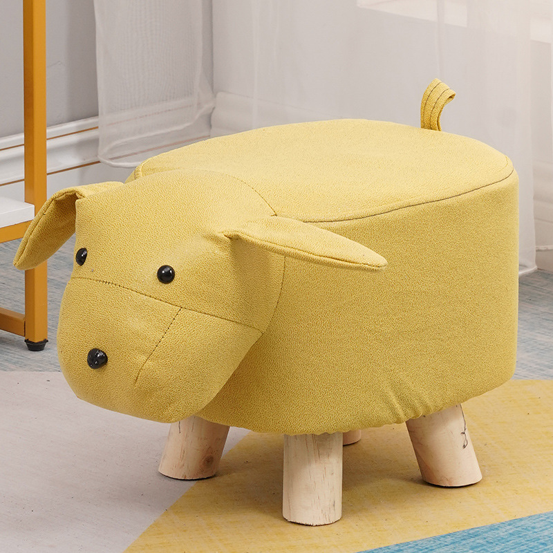 Picture of Elephant Stool children's animal stool solid wood shoe changing stool creative small stool home living room cartoon cute low stool