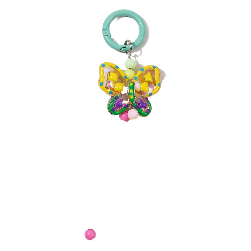 Painted Beaded Mobile Phone Chain Pendant Keychain Bag Beaded Pendant Girl Cartoon Cute Girlfriend Gift