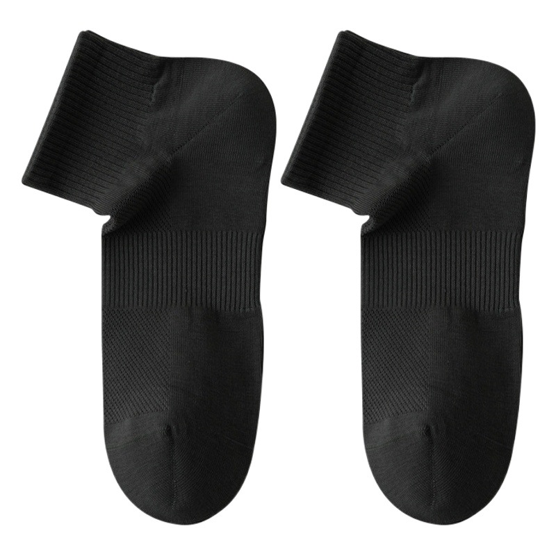 Men's Socks Summer Thin Short Socks Cotton Summer Mesh Breathable Solid Color Spring Odor Absorbing Sweat Mid-Short Socks