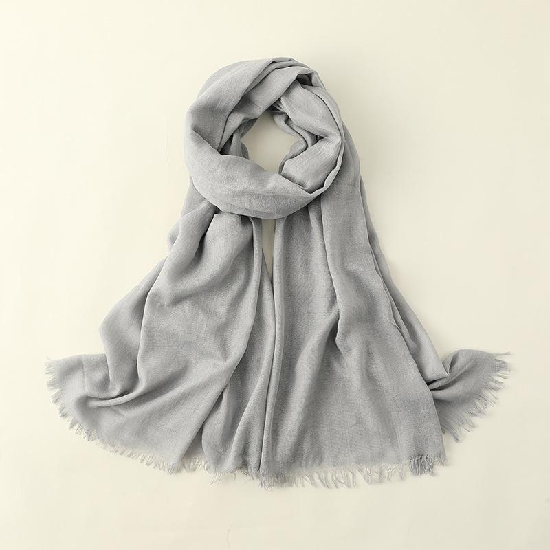 Picture of Solid Color Cotton and Linen Scarf Women's Artistic Sunscreen Scarf Scarf Beach Long Scarf Wholesale Japanese Scarf Advanced Sense