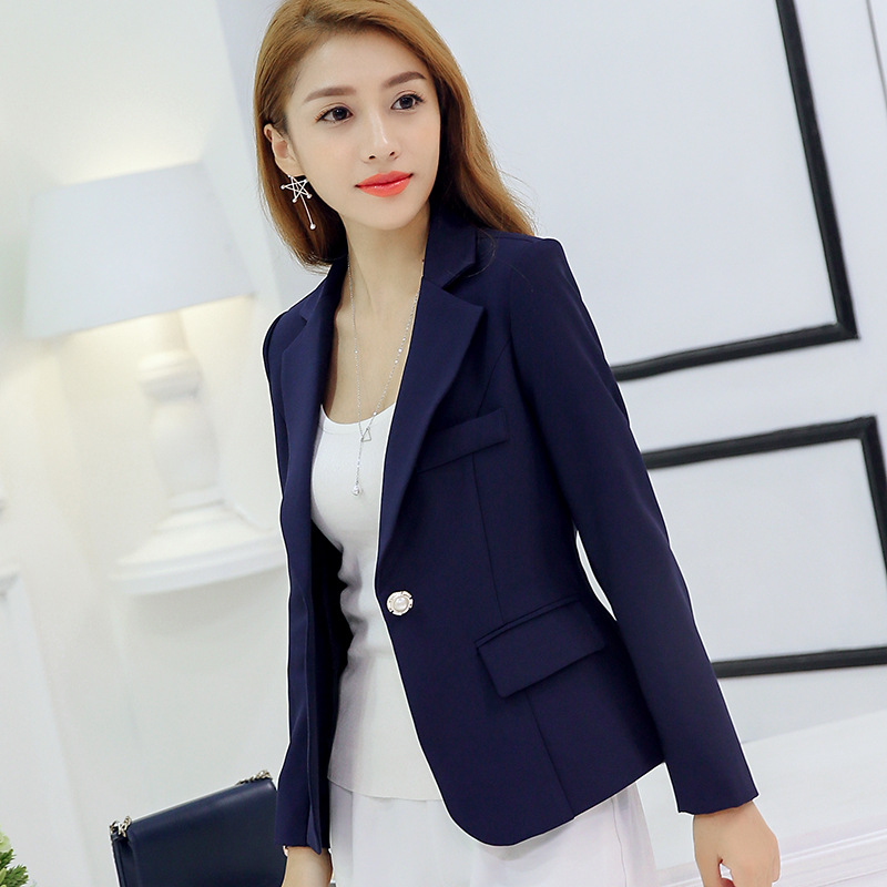 Picture of Spring 2025 New Slim-fit Jacket Solid Color Short Long Sleeve Slim Korean Style Small Suit Women
