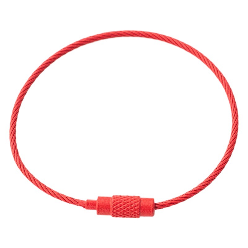 Colorful wire ring steel wire rope creative gift keychain diy jewelry accessories pendant material paint key ring