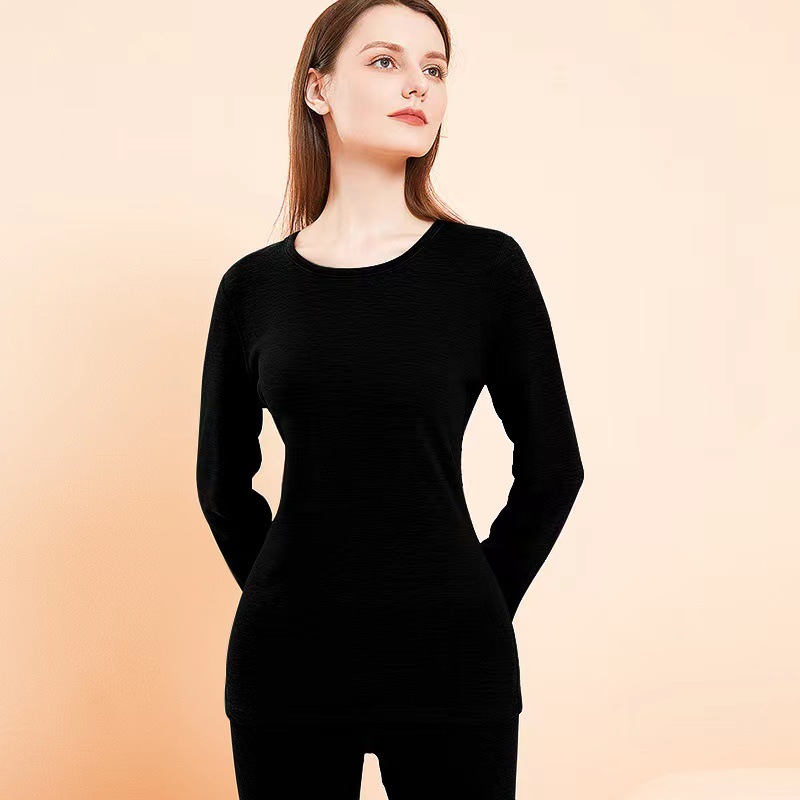 Picture of 2024 new winter cashmere silk thermal underwear suit men's bottoming shirt autumn pants ladies suit wholesale