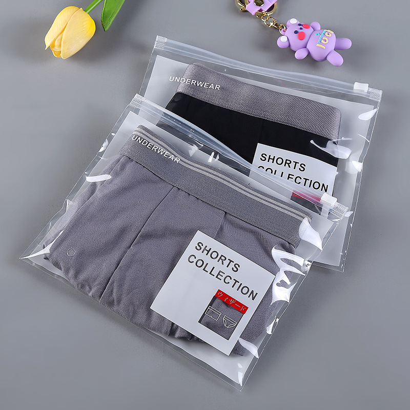 Spot shorts underwear PE transparent plastic zipper bag self-sealing bag single two packing bag travel storage bag