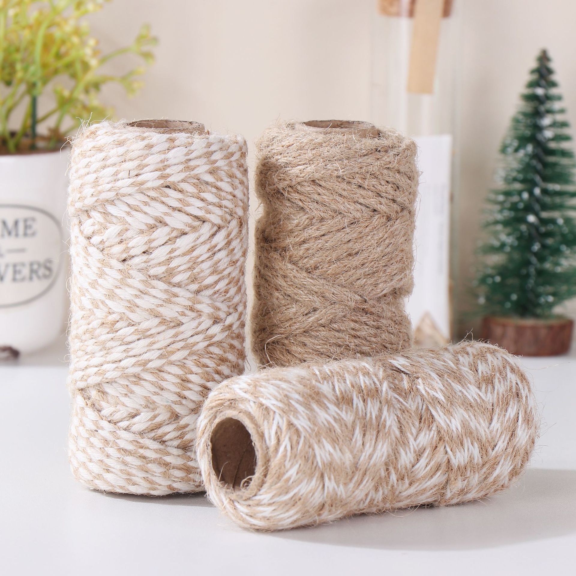 Hemp Rope Wholesale Braided Rope DIY Photo Wall Packaging Cotton Linen Braided Small Braid Kindergarten Decorative Ribbon