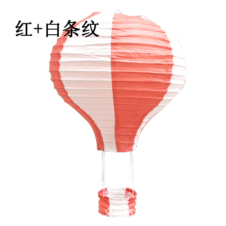 Picture of 2020 new manufacturers wholesale hot air balloon paper lantern two-color stitching rainbow export wedding paper lantern decoration