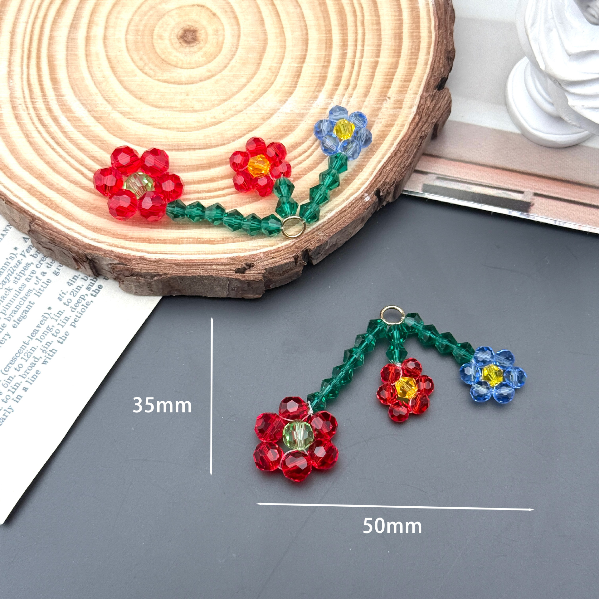 New beaded flower shoes flower bag beaded accessories flower hair ornament mobile phone rope keychain handmade DIY jewelry