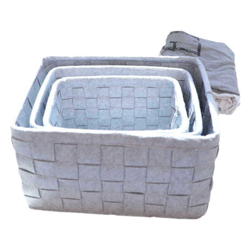 Felt Woven Storage Basket Felt Storage Basket Home Goods Packing and Finishing Thickened Felt Storage Box