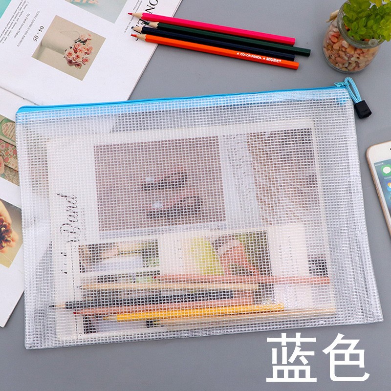 Picture of Wholesale Pvc Plastic A5 Large Capacity Mesh Zipper File Bag A3 Storage File Prenatal Check-Up Information A4 Storage Bag