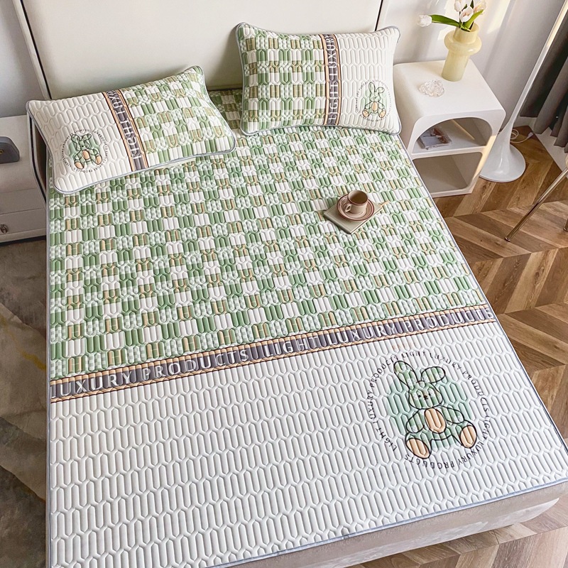 Picture of 2023 new large version of digital printing latex mat three-piece summer bedding air-conditioning mat washable