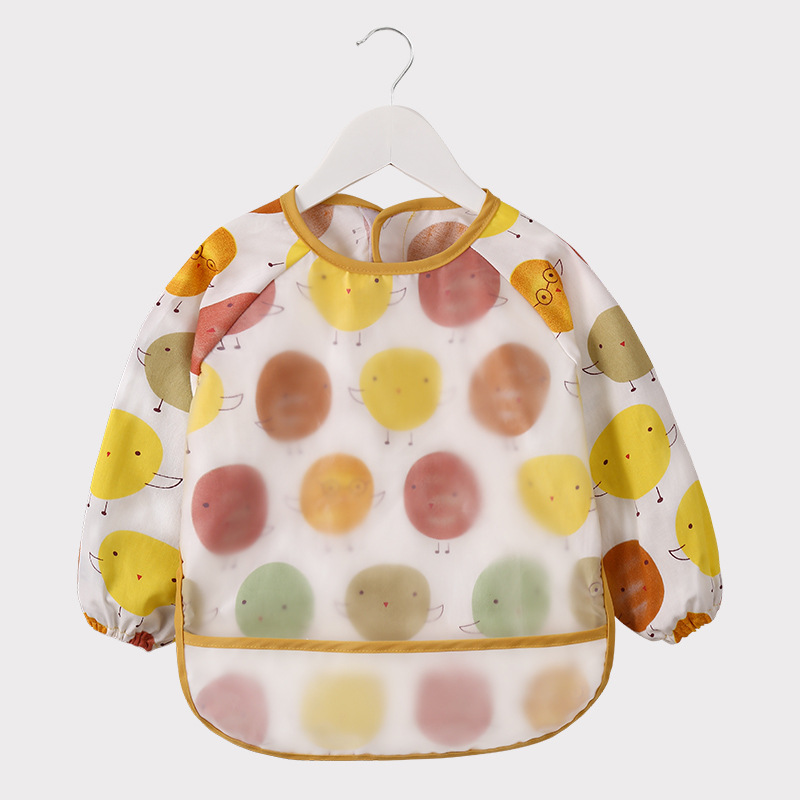 Picture of Baby Eating Smock Waterproof and Anti-Dirty Little Girl Bib Kidsren's Long-Sleeved Reverse Dressing Autumn and Winter Baby Male Protective Clothing