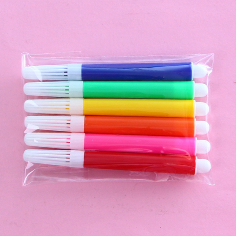 Picture of 101-4 color watercolor pen 6 color mini watercolor pen children diy brush pen accessories painting set stationery wholesale