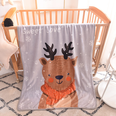 Picture of Children's Blanket Kindergarten Spring and Autumn Baby Coral Fleece Blanket Spring and Summer Single Layer Thin Blanket Office Nap