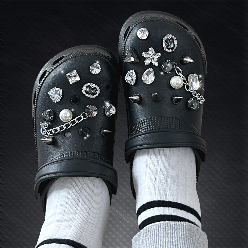 [sticky good delivery] hole shoes diy accessories removable wholesale rhinestone shoes flower decorative buckle shoe buckle