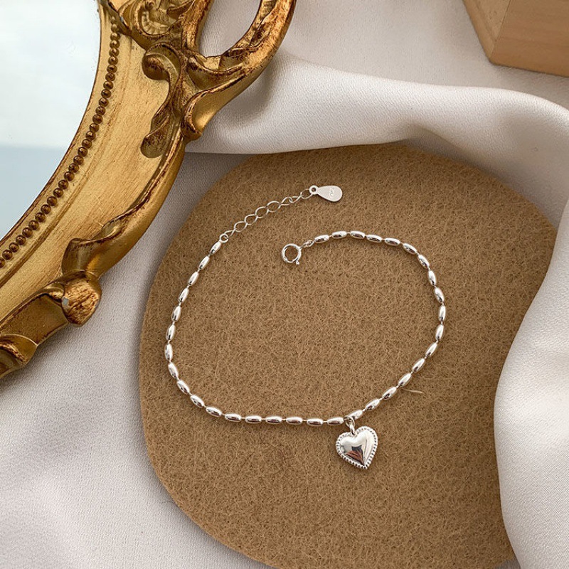 Suchuang S925 Sterling Silver Rice Love Bracelet Female Girlfriend Student Design Light Luxury Sweet Heart Bracelet