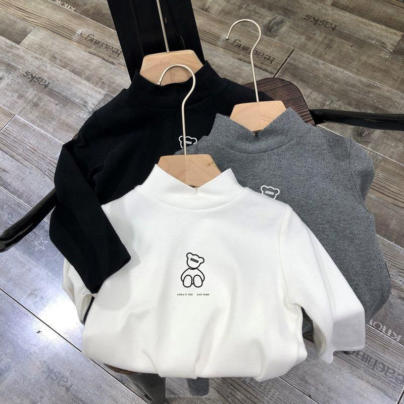 Picture of German velvet children's all-match high collar warm base shirt autumn and winter children's clothing fun cute children's long sleeve T-shirt top
