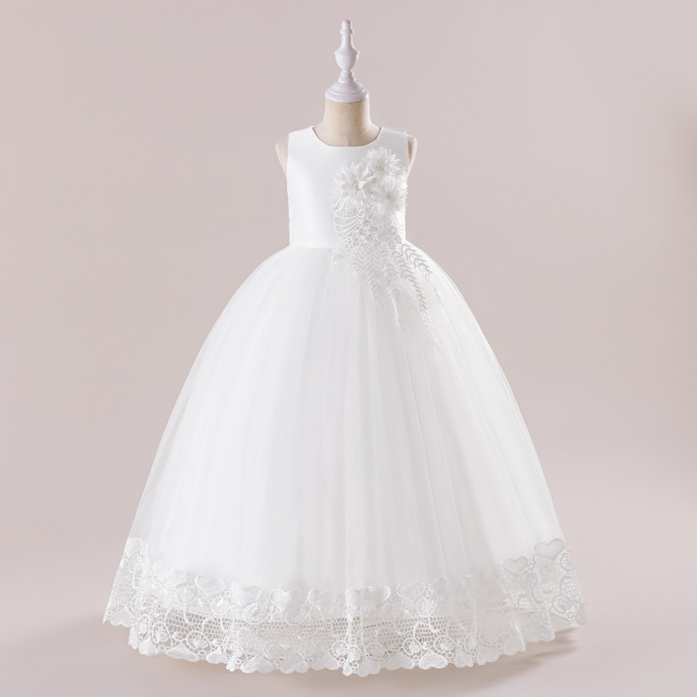 Picture of European and American New Children's Dress Long Flower Show Dress Princess Dress Flower Girls Dress Wedding Dress