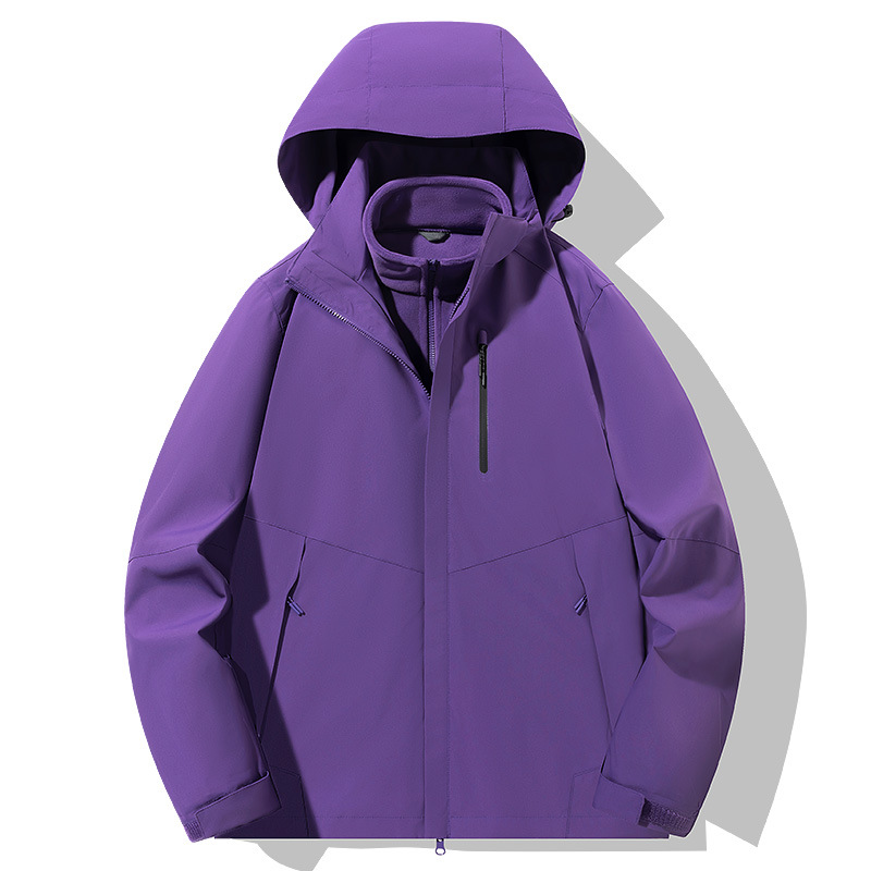 Picture of 2024 new color matching new charge clothing three-in-one outdoor plus size detachable mountain outdoor couples overalls