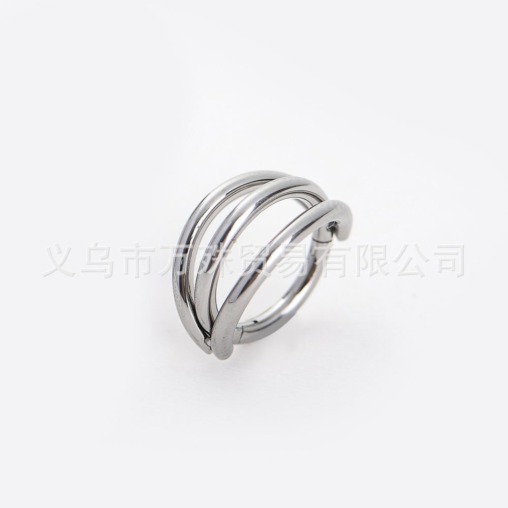 Picture of G23 Titanium F136 Nose Ring Earrings Ear Clip Puncture Jewelry Ear Puncture European and American Ear Buckle Earrings Cross Border