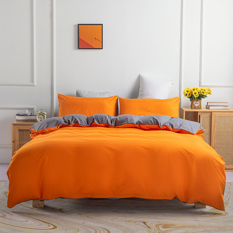 Picture of Amazon plain quilt cover pillowcase three-piece set manufacturers foreign trade in stock cross-border bedding a generation of hair