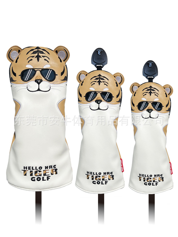 Cross-Border E-Commerce Golf Cute Tiger Wood Club Cover No. 1 Wood Cap Cover Cartoon Wood Club No. 35 Club Head Protective Cover