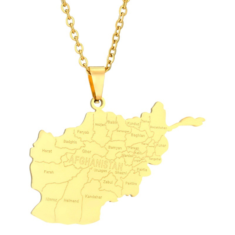European and American Stainless Steel Afghan Glossy Pendant Necklace Couple Style Ethnic Style Popular Personalized Versatile Accessories