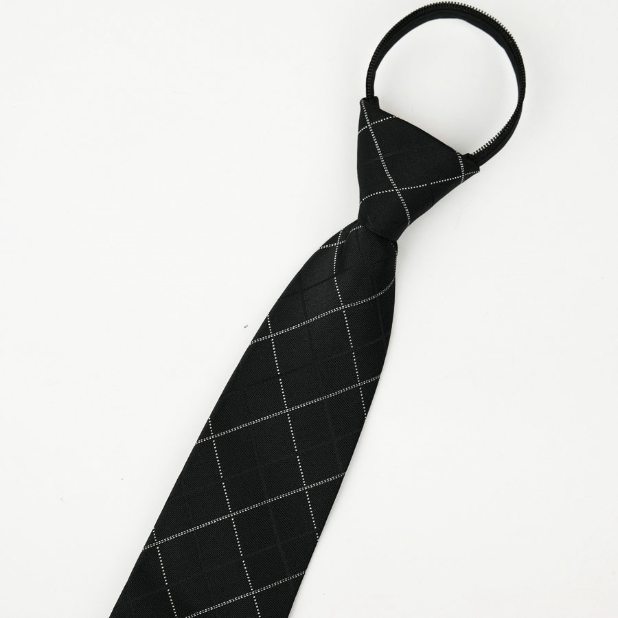 Picture of Men's business formal wear stripe free zipper wholesale lazy tie 8CM logo LOGO factory wholesale