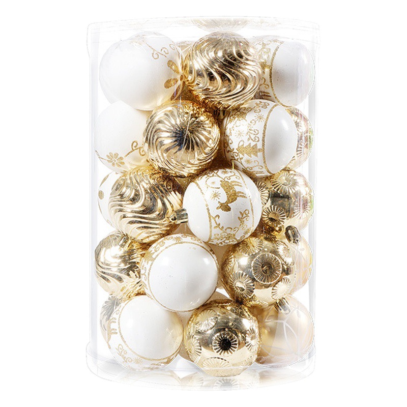 Christmas 34-Painted Cylinder Special-Shaped Holiday Electroplated Christmas Tree Hanging Decorations Christmas Balls