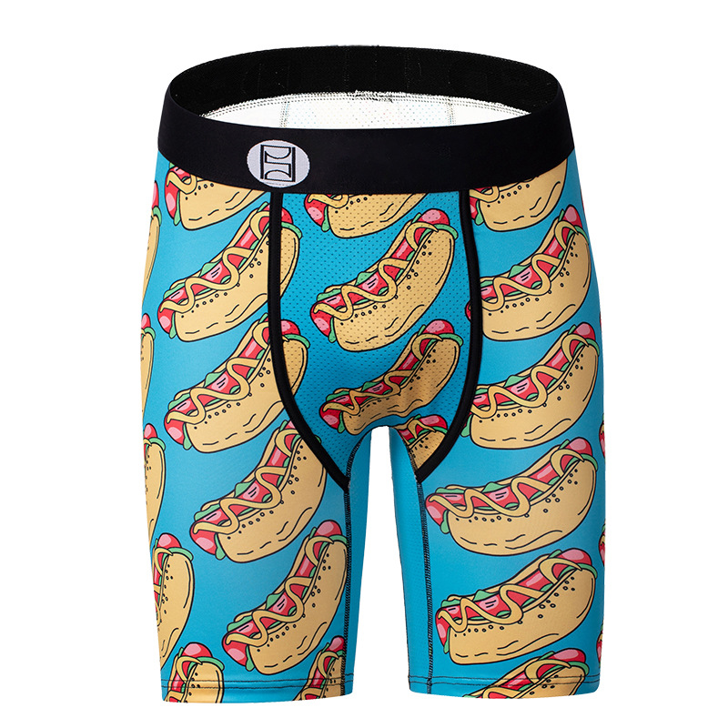 Picture of Men's Underwear Cartoon Print Men's Quick-Drying Boxer Briefs Sports Underwear Fitness Extended Underwear Men's Wholesale