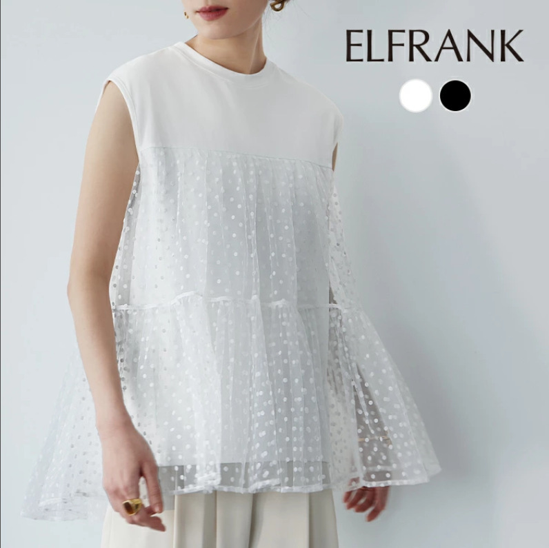Cross-border Rakuten Japanese Polar Dot Mesh Stitching Sleeveless T-shirt Women's Summer Fashionable Sweet Age-reducing Lace Loose Top