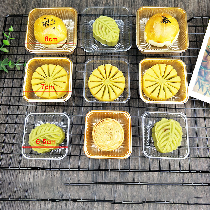 2025 new mid-autumn moon cake packaging holder 50g80g100g blister inner holder transparent golden moon cake holder blister box