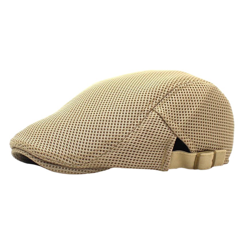 Summer Mesh Cap Men's Mesh Beret Breathable Outdoor Sunshade Cap Solid Color Casual Travel Hat