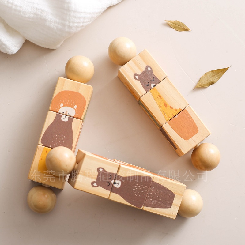 Picture of Children's Educational Rotating Animal Shape Matching Toy Baby's Grasping Bite Rattle Toy Creative Turnaround