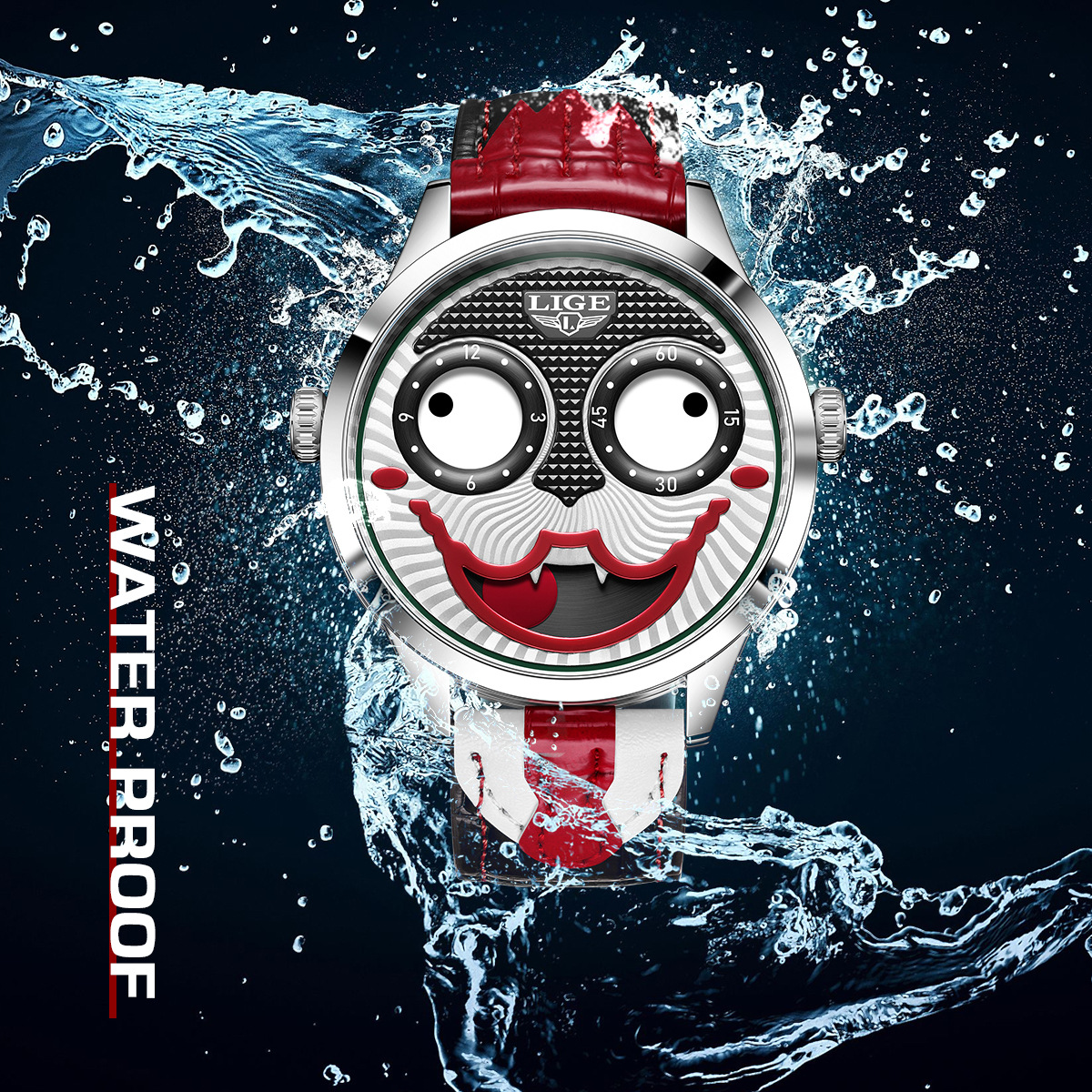 Picture of LIGE/LIGE Cross-border Clown Men's Watch European and American Fashion Trend Quartz Waterproof Watch