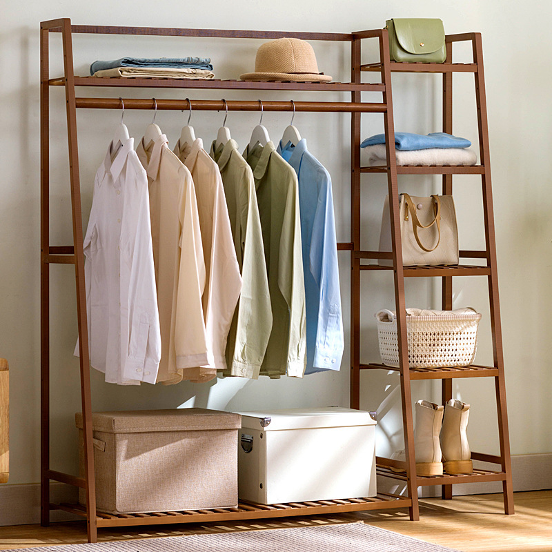 Coat Rack, Floor-Standing Household Clothes Rack, Floor-Standing Clothes Rack for Hanging Clothes, Bedroom Vertical Rod Type Simple