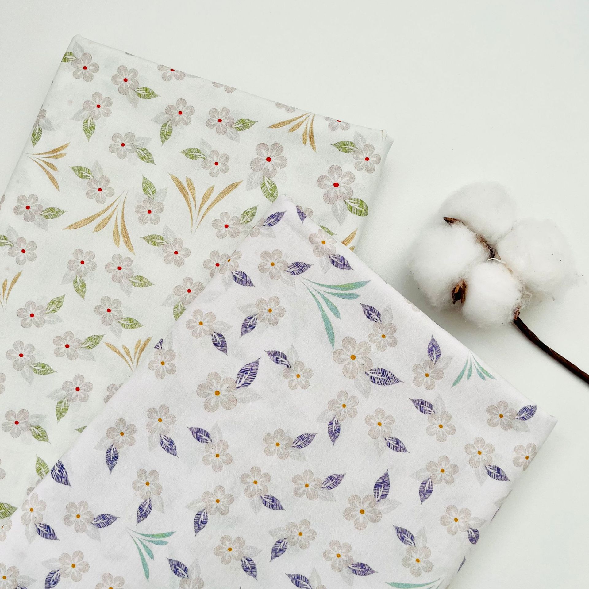 Cotton 60 digital printing fabric small floral pattern bags home clothes dress shirt fabric