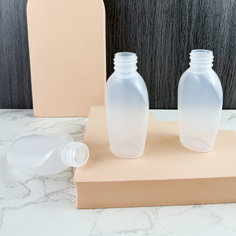 20 Teeth 60ml Flat Bottle Lotion Lotion Factory Direct Sales Daily Packaging Sample Makeup Remover Essential Oil Bottle Plastic PP