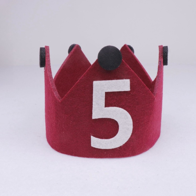 Felt children's digital birthday hat red one-year-old party photo props
