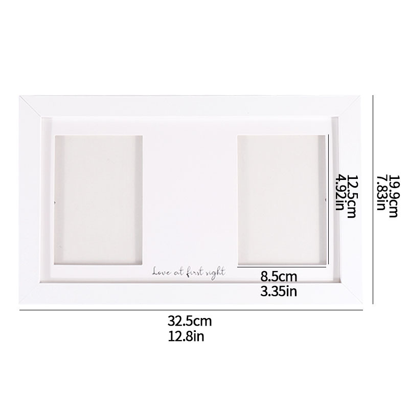 Picture of Cross-Border Hand and Foot Print Photo Frame for Newborns, Three-Piece Set with Text, Full Moon and First Birthday Commemorative Photo Frame, Baby Hand and Foot Print Set
