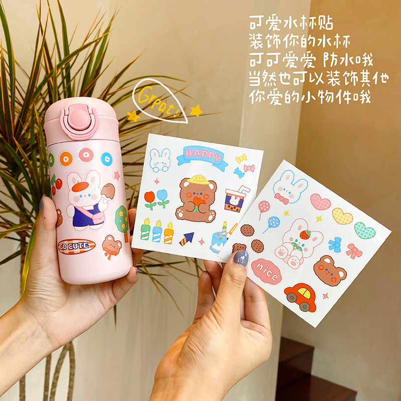 New Japanese PET hand account sticker cartoon girl heart waterproof sticker mobile phone decorative sticker cup sticker wholesale