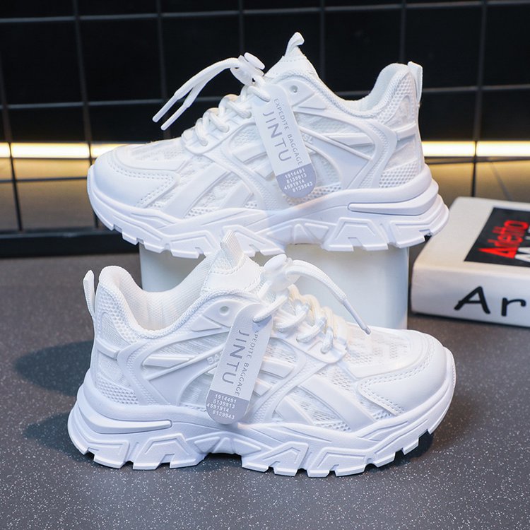 Factory Recommended Sports Shoes for Boys and Girls, Student Shoes, Spring and Summer Comfortable and Breathable Running Shoes, Korean Style White Shoes
