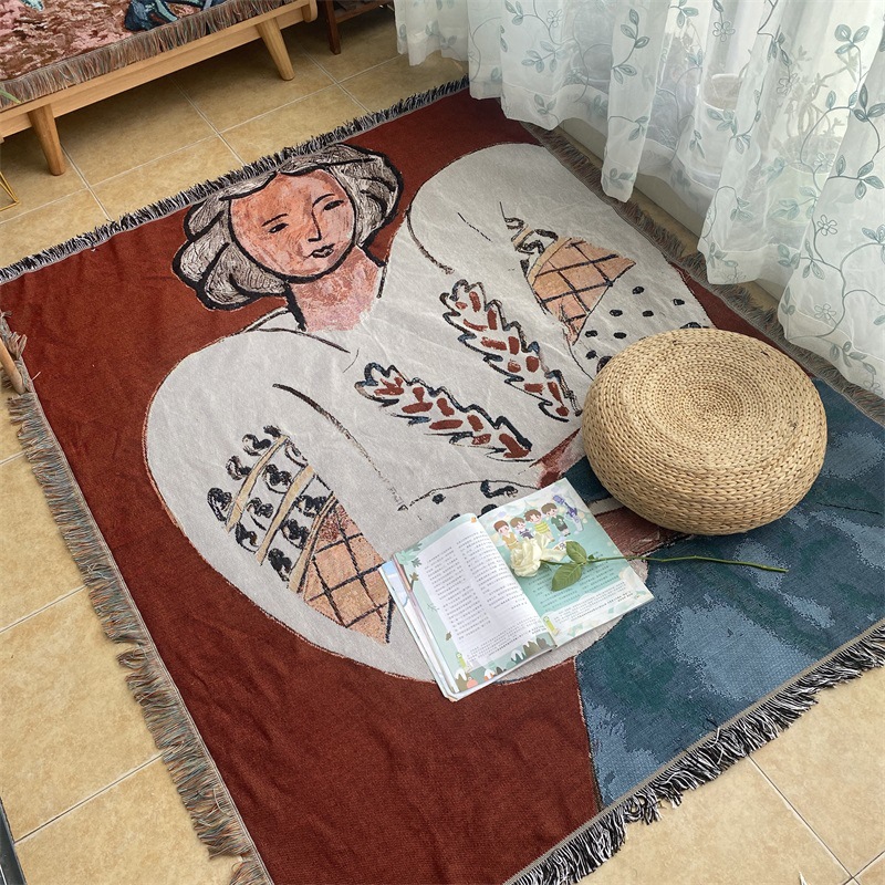 Picture of Cross-border World Famous Painting Line Blanket Casual Decorative Sofa Towel Blanket Tapery Carpet Bed End Blanket Table Top Decorative Cover Cloth