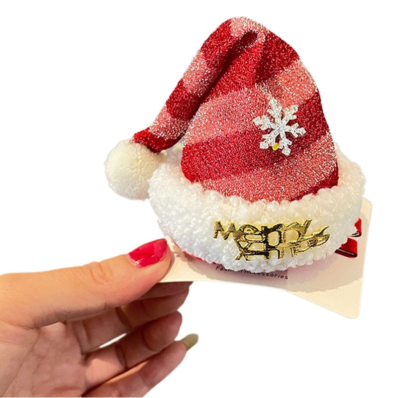 Christmas Hat Kidsren's Hairpin Headdress European and American Cute Style Hairpin Princess Holiday Hair Accessories Cross-Border Girls' Hairband