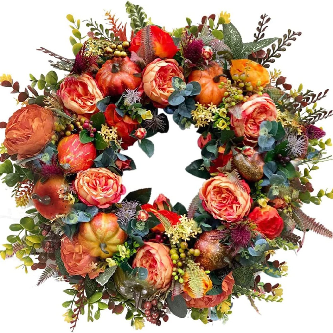 Picture of Thanksgiving Garland Christmas Halloween Decoration Garland Autumn Harvest Garland Pumpkin Rattan Door Hanging Spot